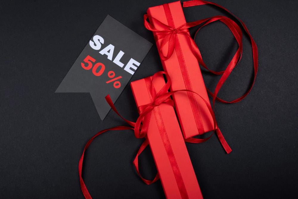 Red Gifts on Black Surface