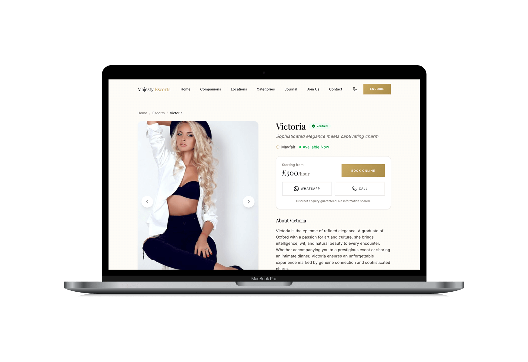 Majesty Escorts template