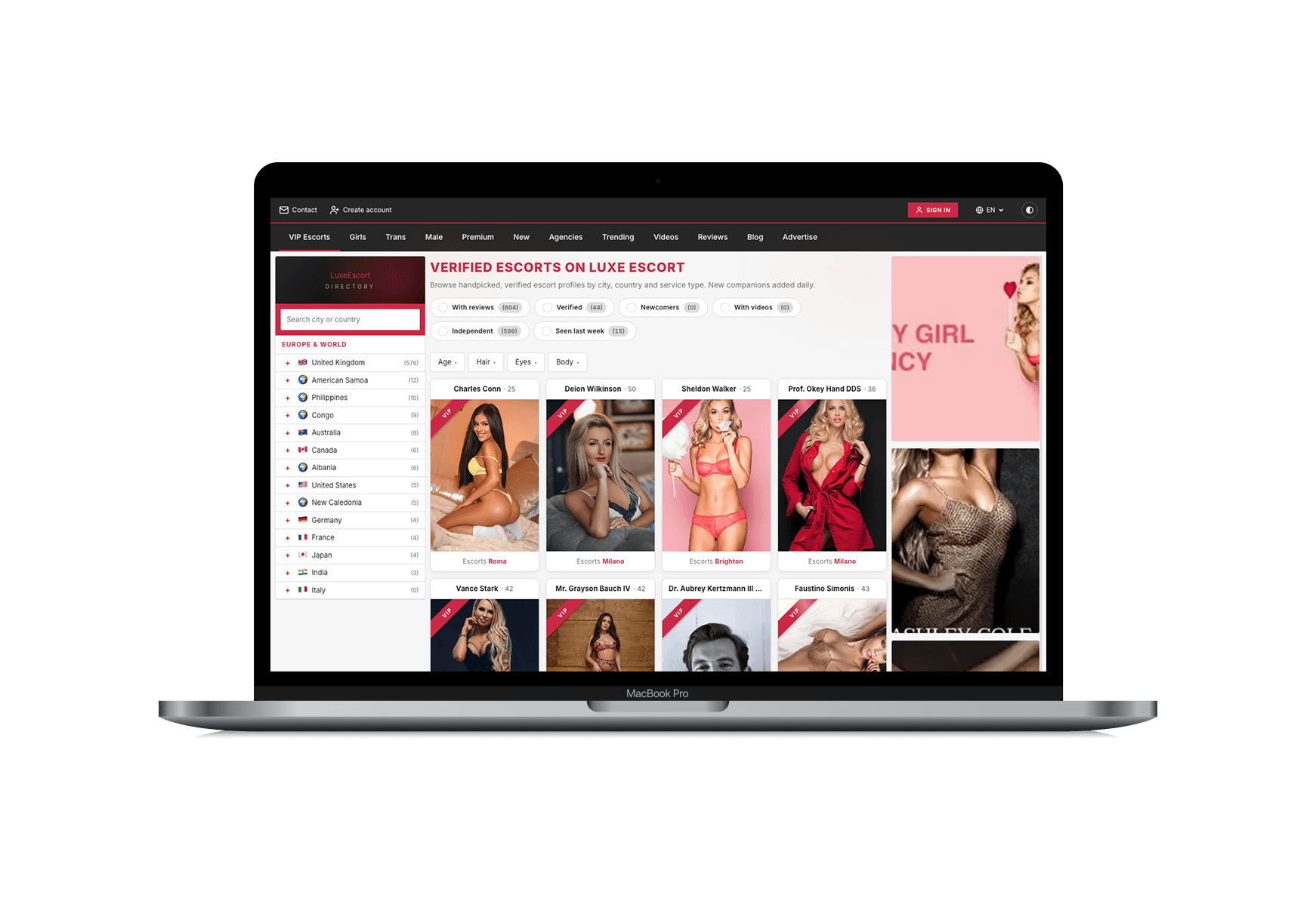 Luxe Escort template